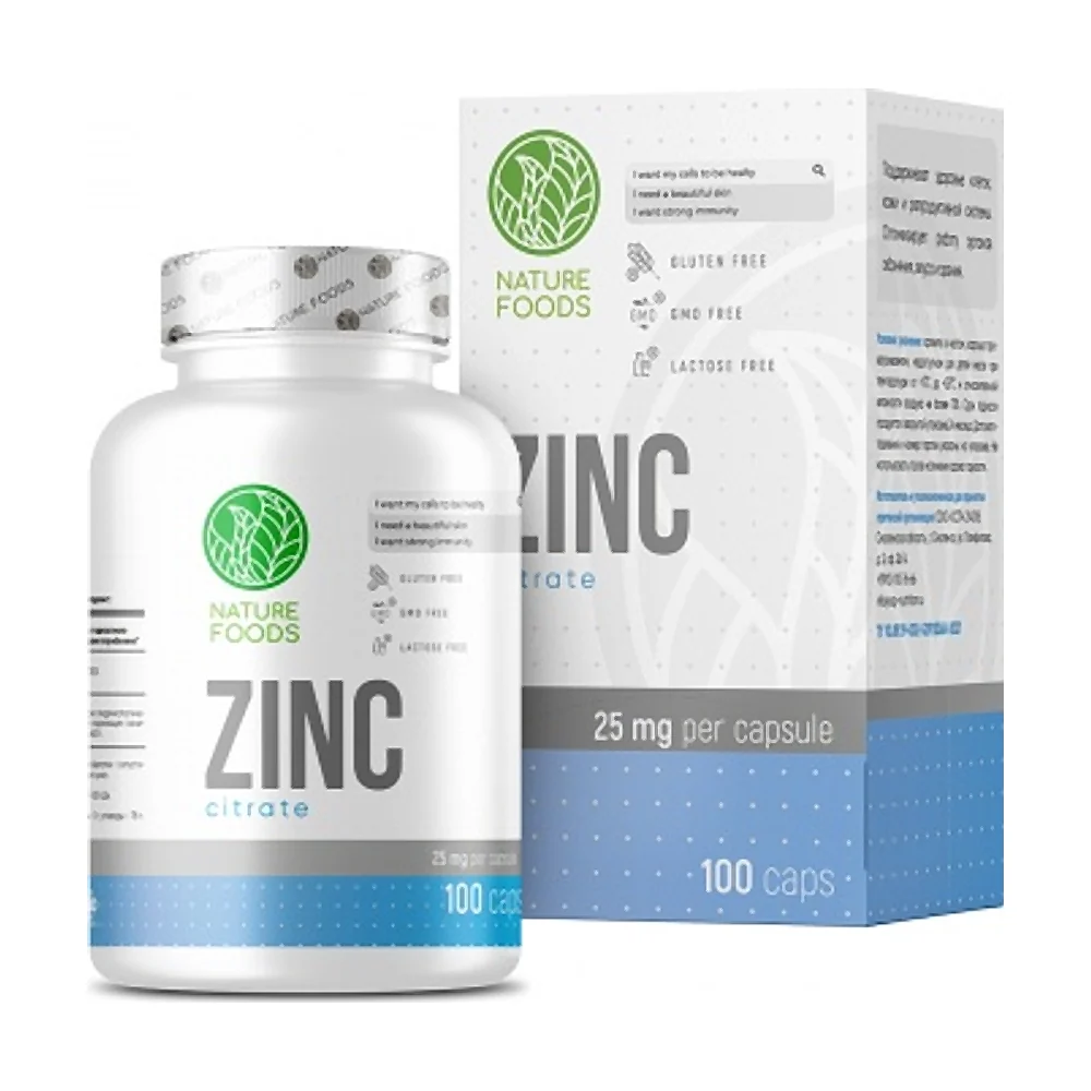 Минерал Nature Foods Zinc Citrate 25 мг 100 капс