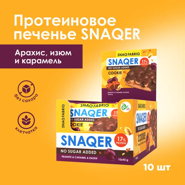 Печенье SNAQ FABRIQ протеиновое в шоколаде 45 г